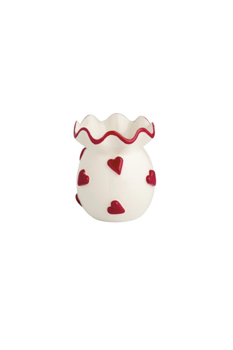 Heart Valentine Ruffle Bud Vase