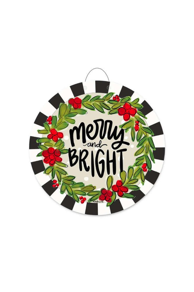 Merry & Bright Wreath Door Hanger
