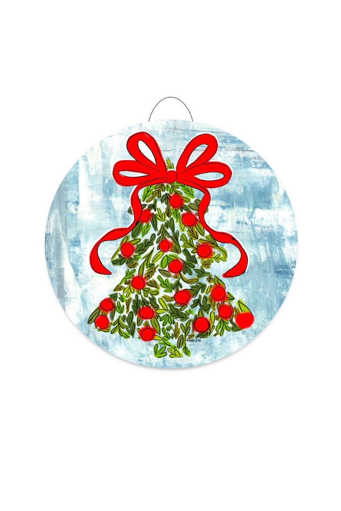Holly Berry Christmas Tree Door Hanger