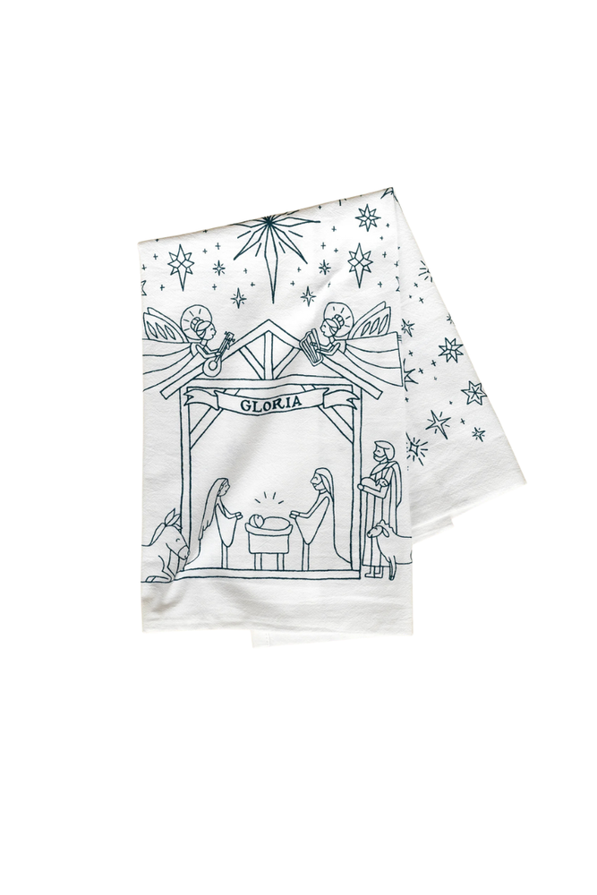 Nativity Christmas Tea Towel