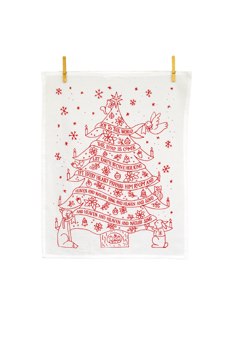 Joy to the World Christmas Tea Towel