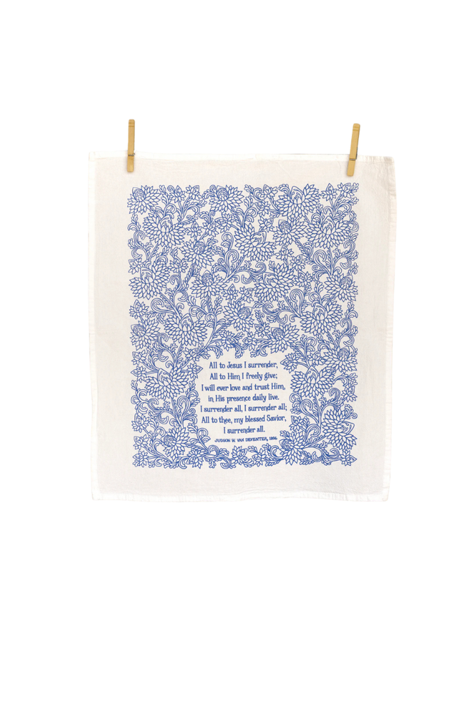 I Surrender All Hymn Tea Towel