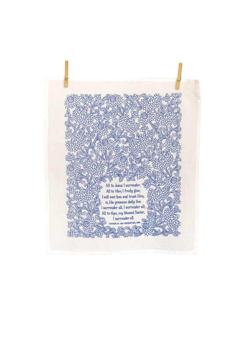 I Surrender All Hymn Tea Towel