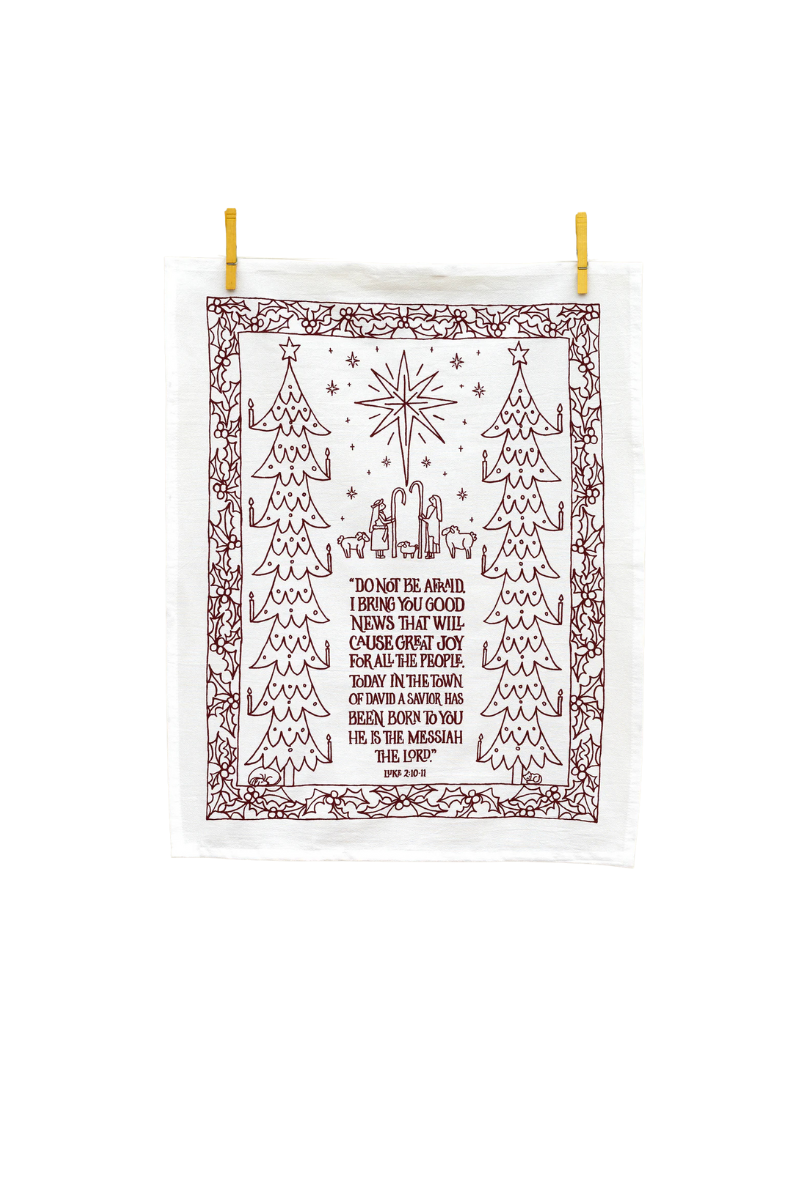 Great Joy for All the People Christmas Tea Towel