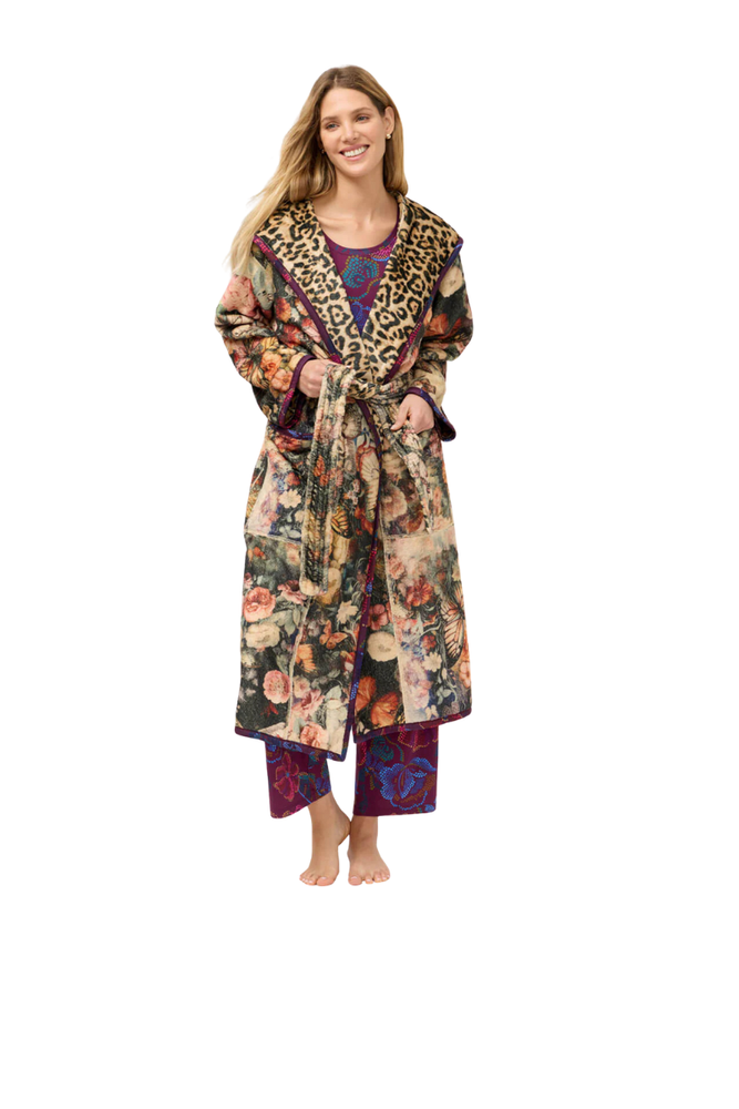 Bellina Leopard Aditi Reversable Robe