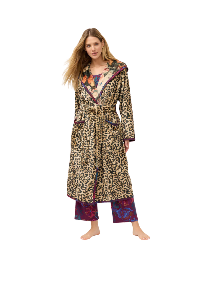 Bellina Leopard Aditi Reversable Robe