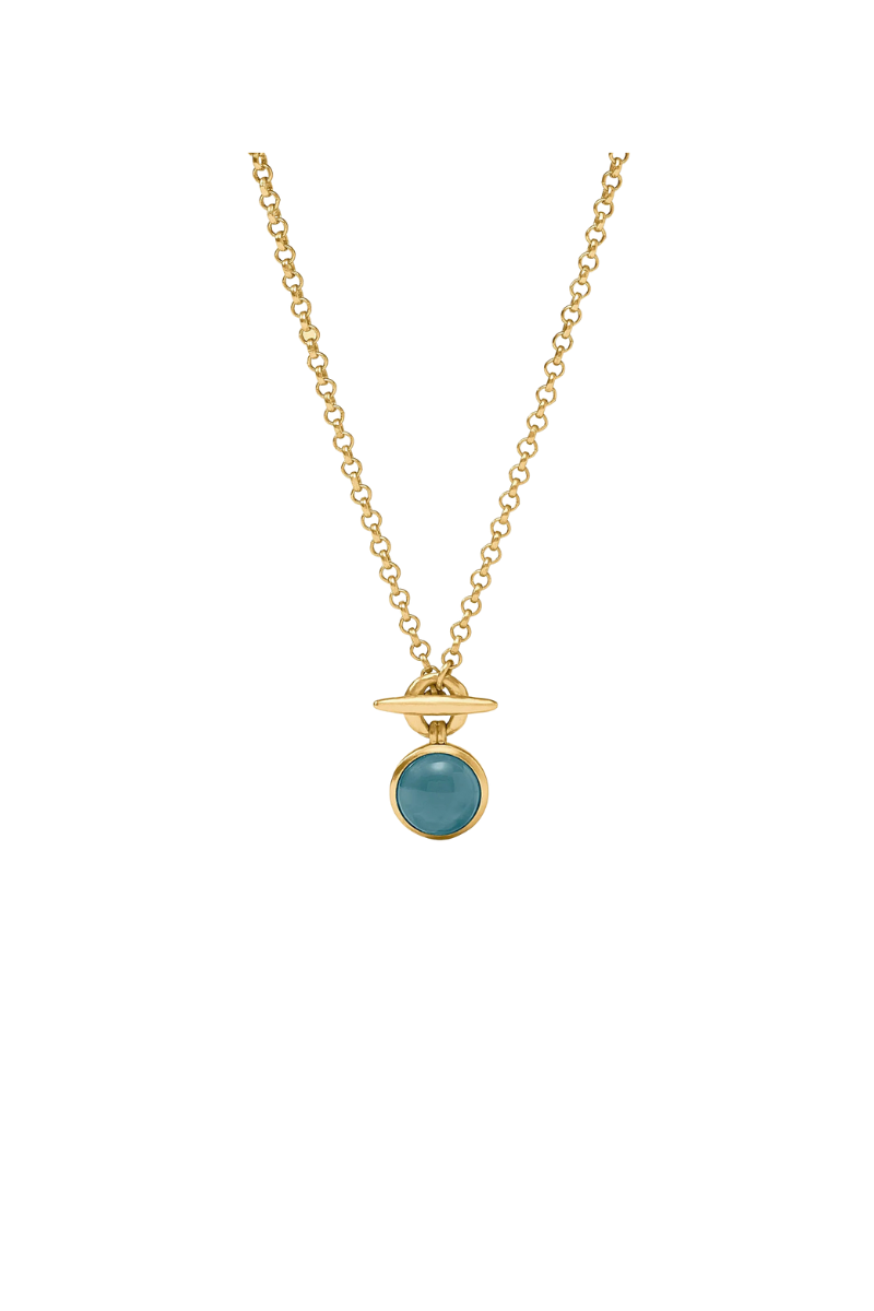 Solara Solitaire Necklace - Iridescent Montana Blue - OS