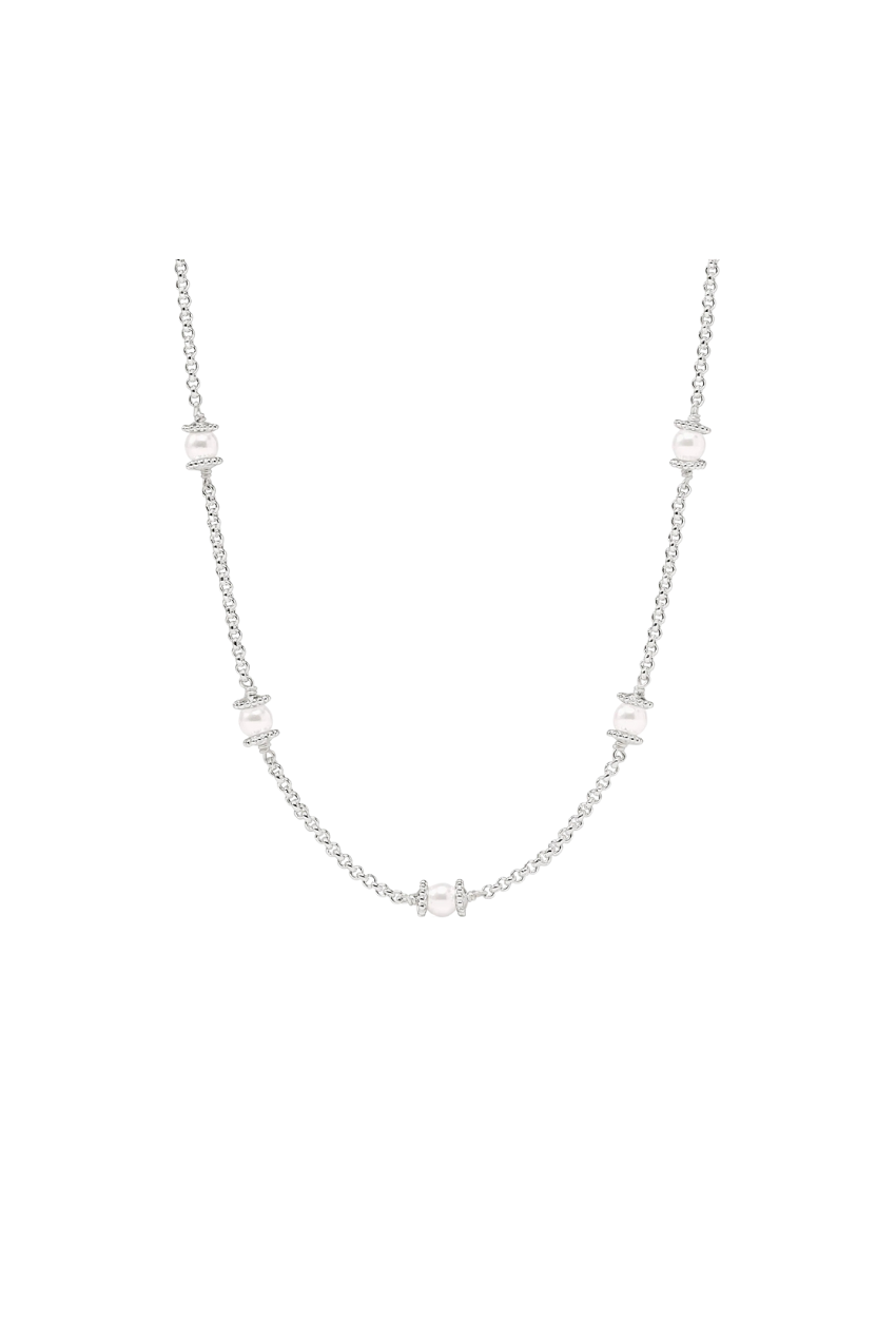 Hydra Delicate Station Necklace - Pearl