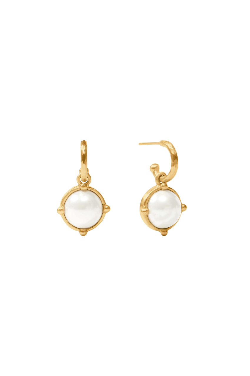Honeybee Hoop & Charm Earring - Pearl