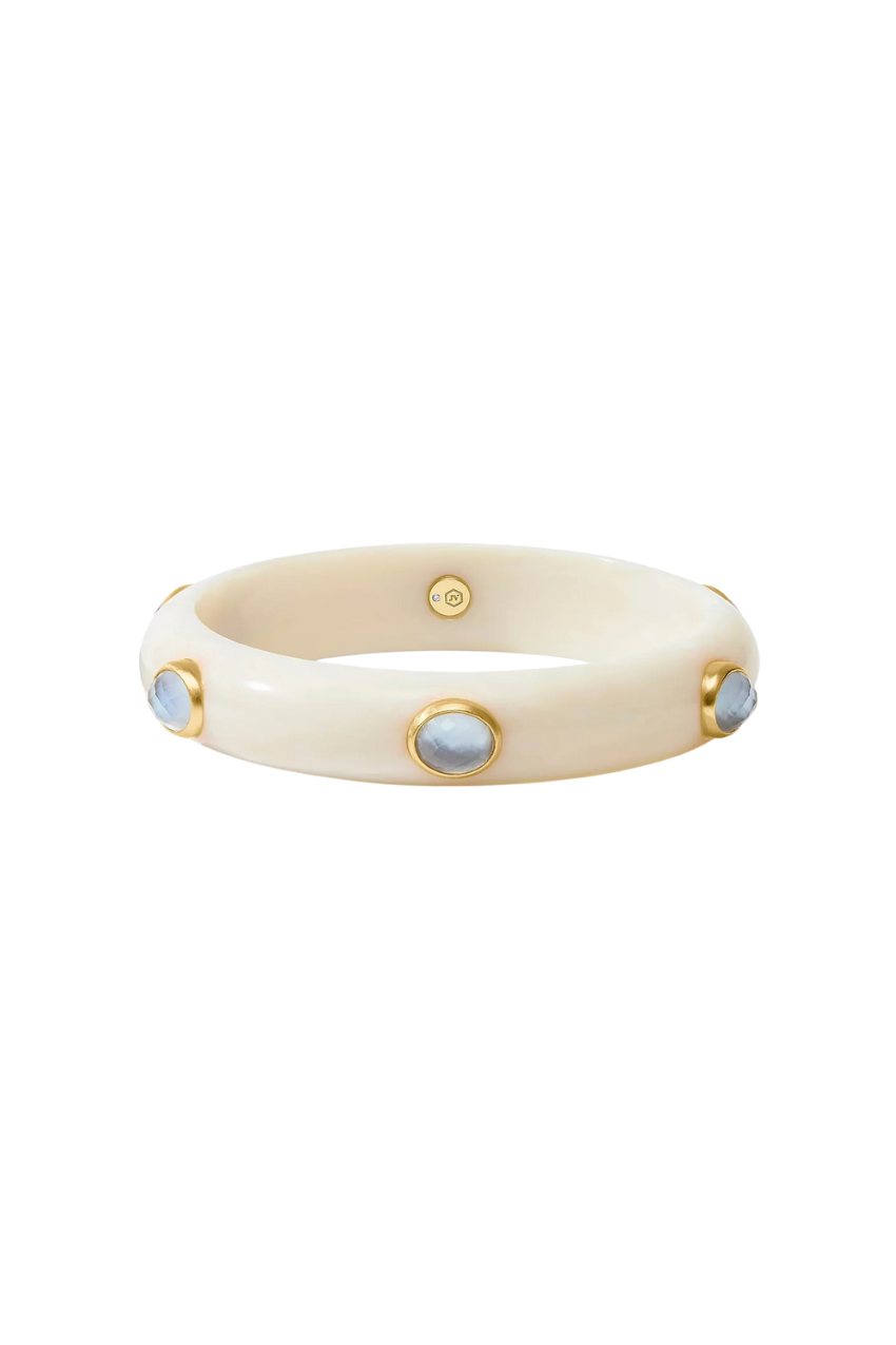 Carnaby Stone Bangle - Colette - Iridescent Chalcedony Blue