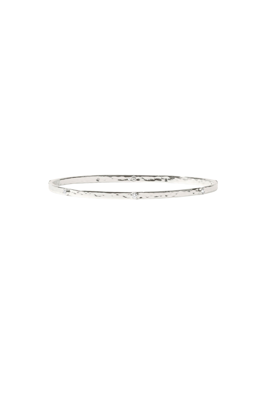 Crescent Stone Bangle - Cubic Zirconia