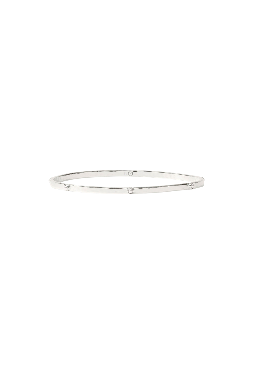 Crescent Stone Bangle - Pearl