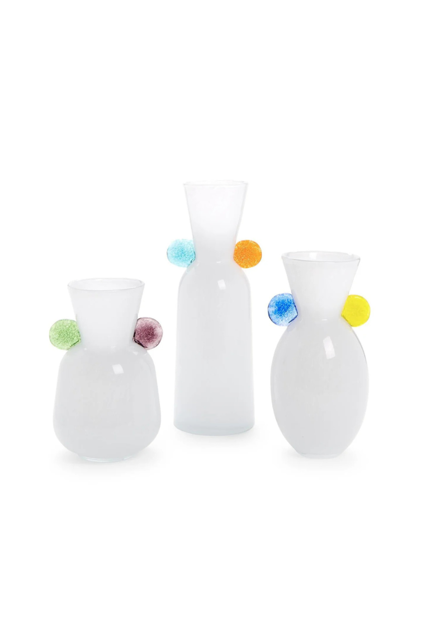 Contempo White Art Glass Vase