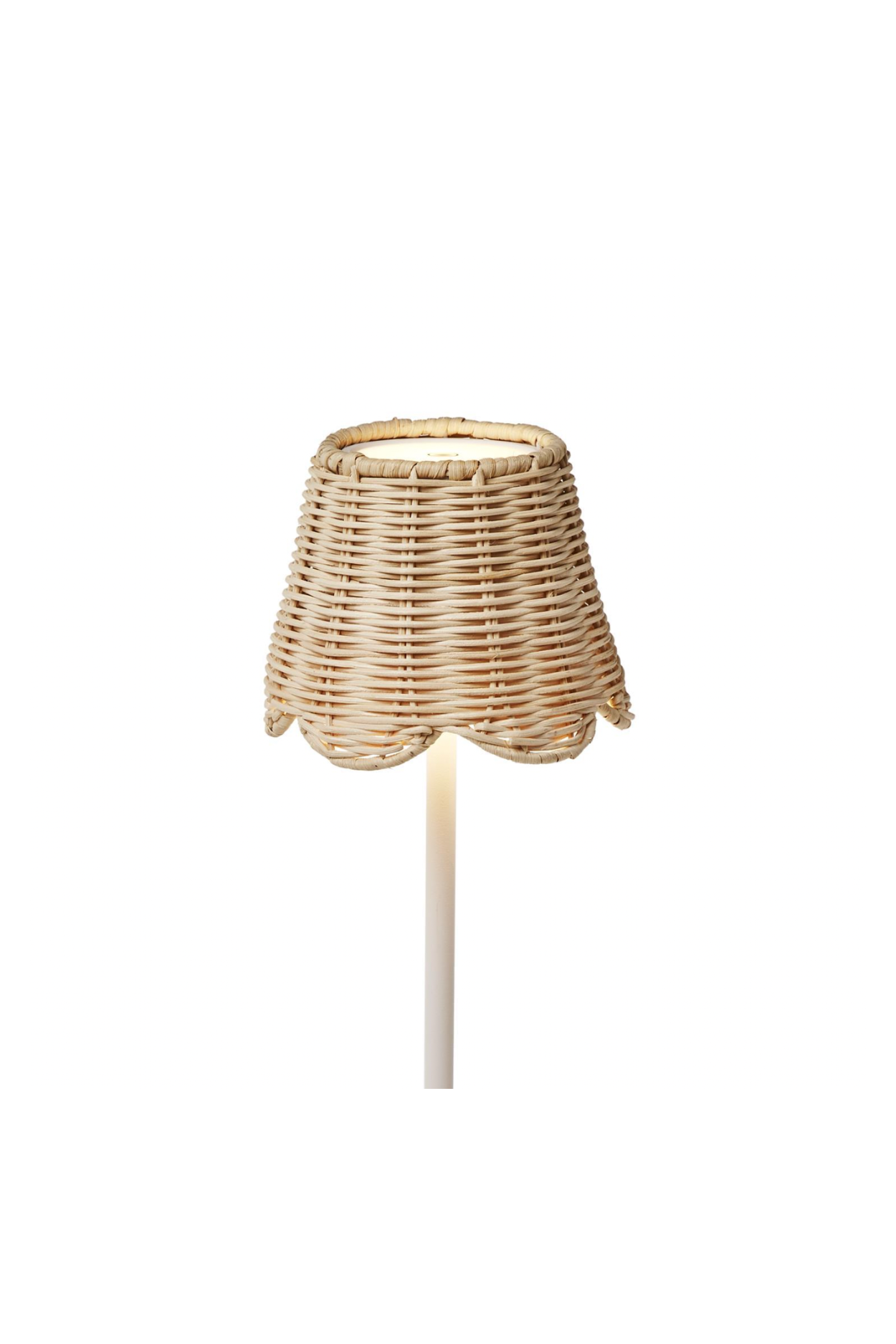 Rattan Lampshade with Scalloped Edge