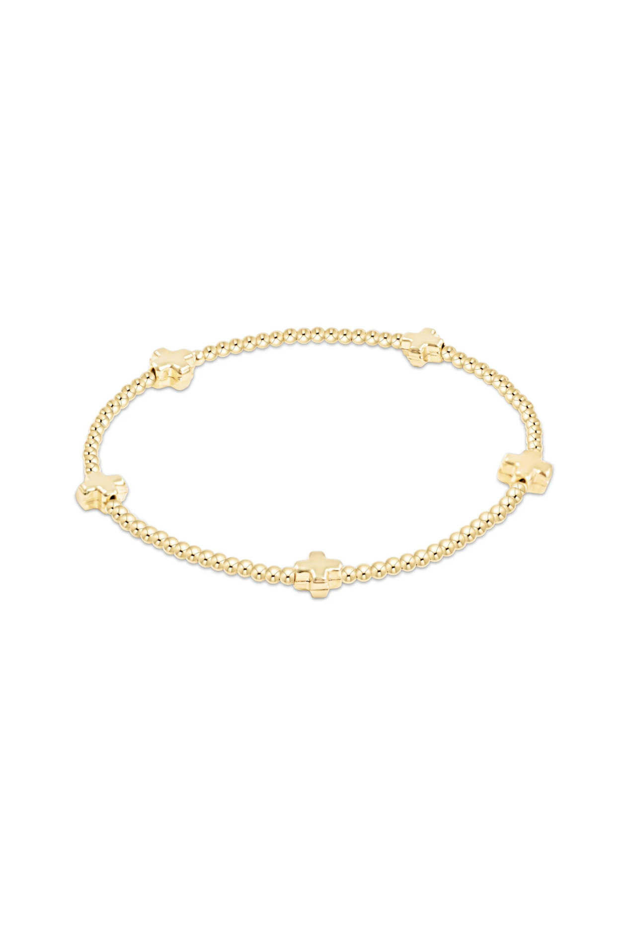 Girl Signature Cross Small 2mm Gold Bracelet - Gold