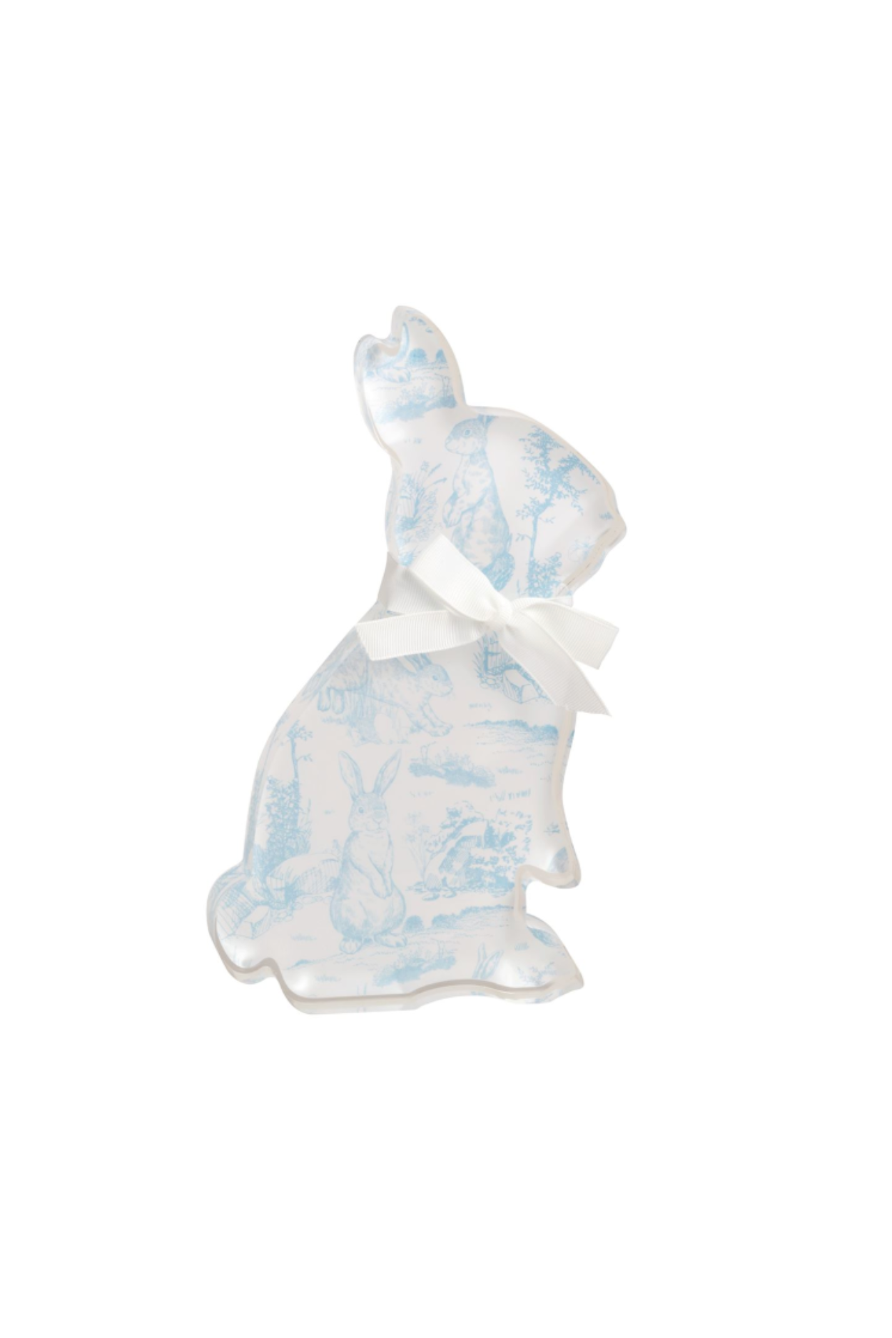 Sitting Up Toile Acrylic Bunny Sitter