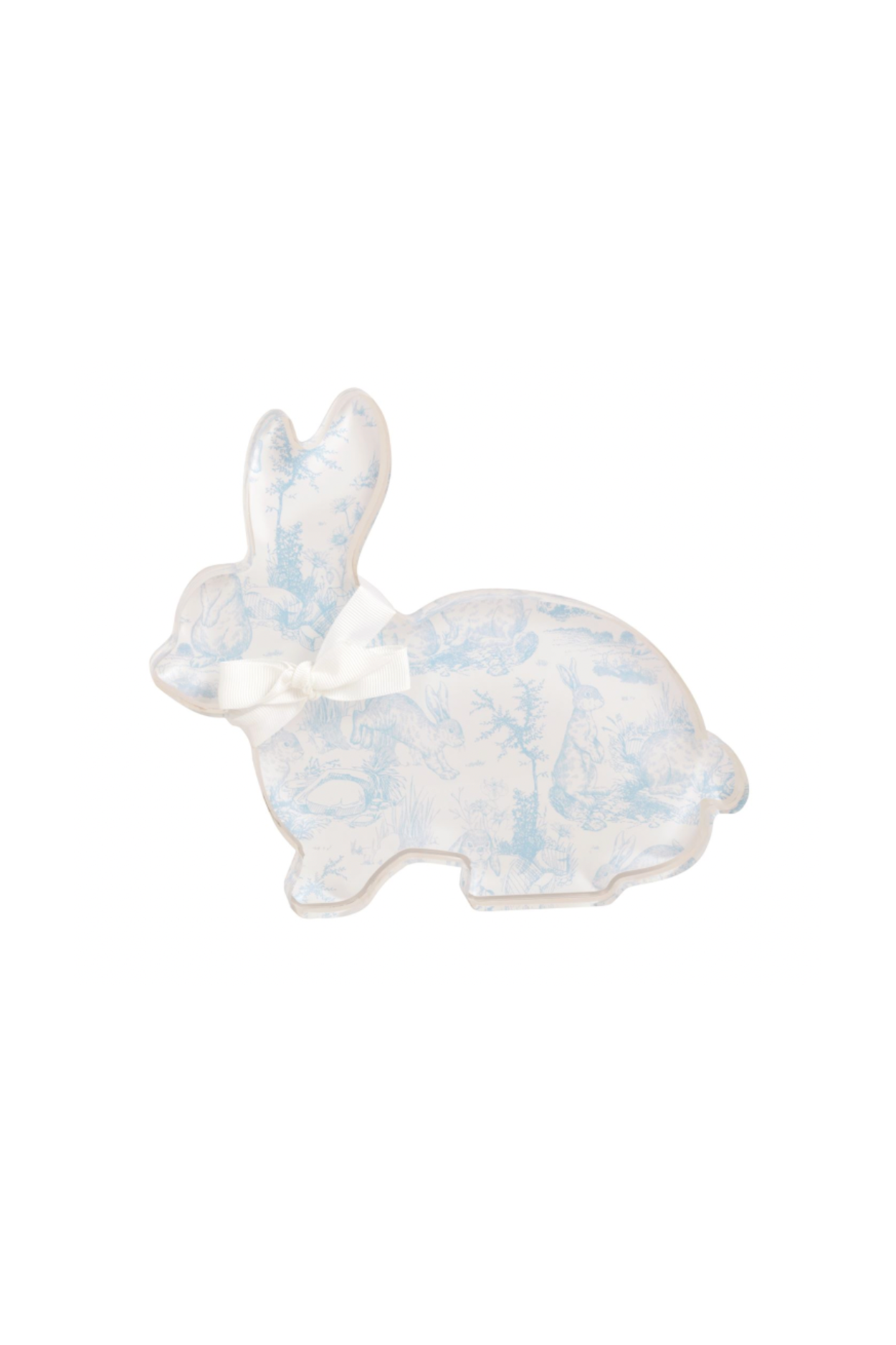 Laying Down Toile Acrylic Bunny Sitter