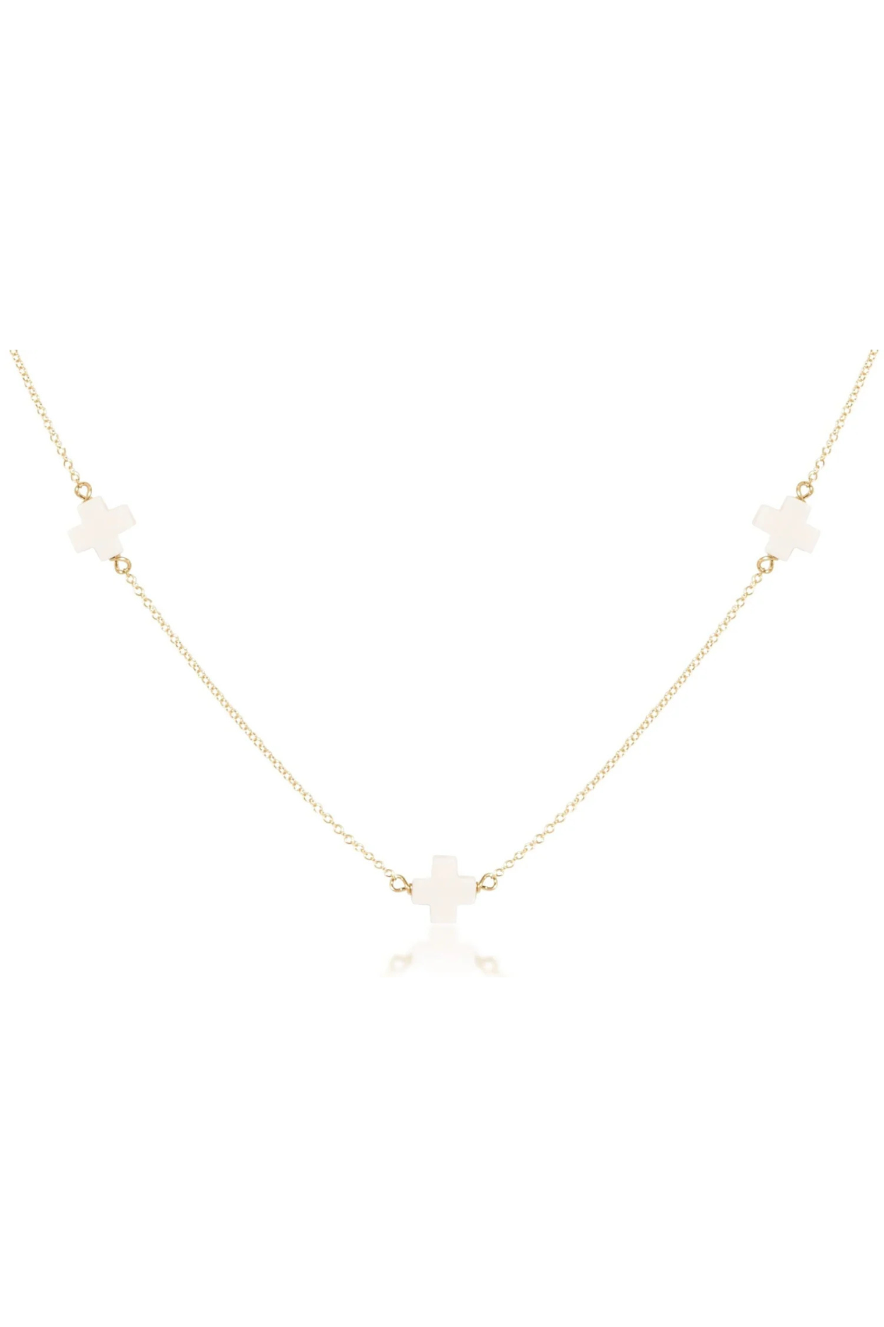17” Choker Simplicity Chain Gold - Signature Cross Off - White