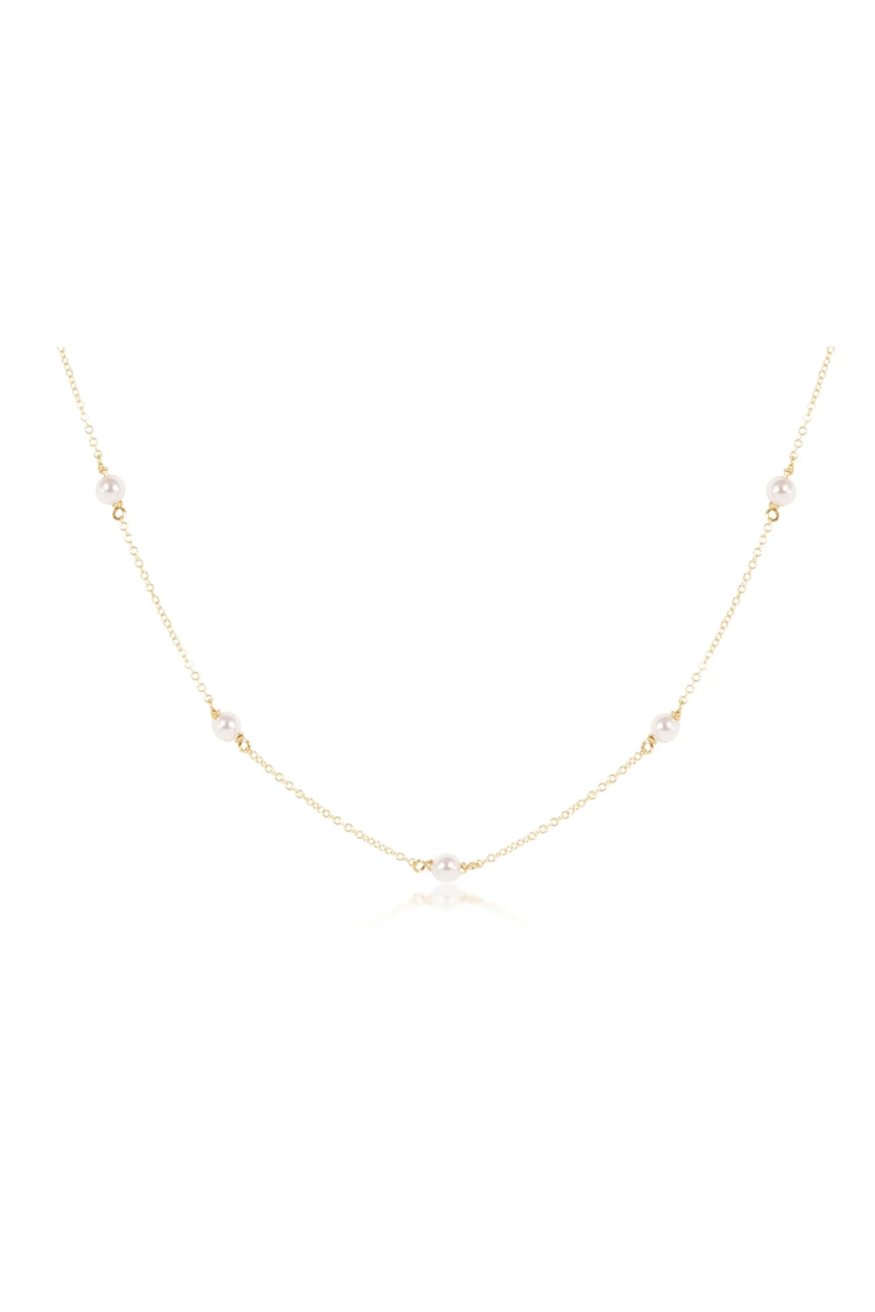 15” Choker Simplicity Chain Gold - Pearl 4mm