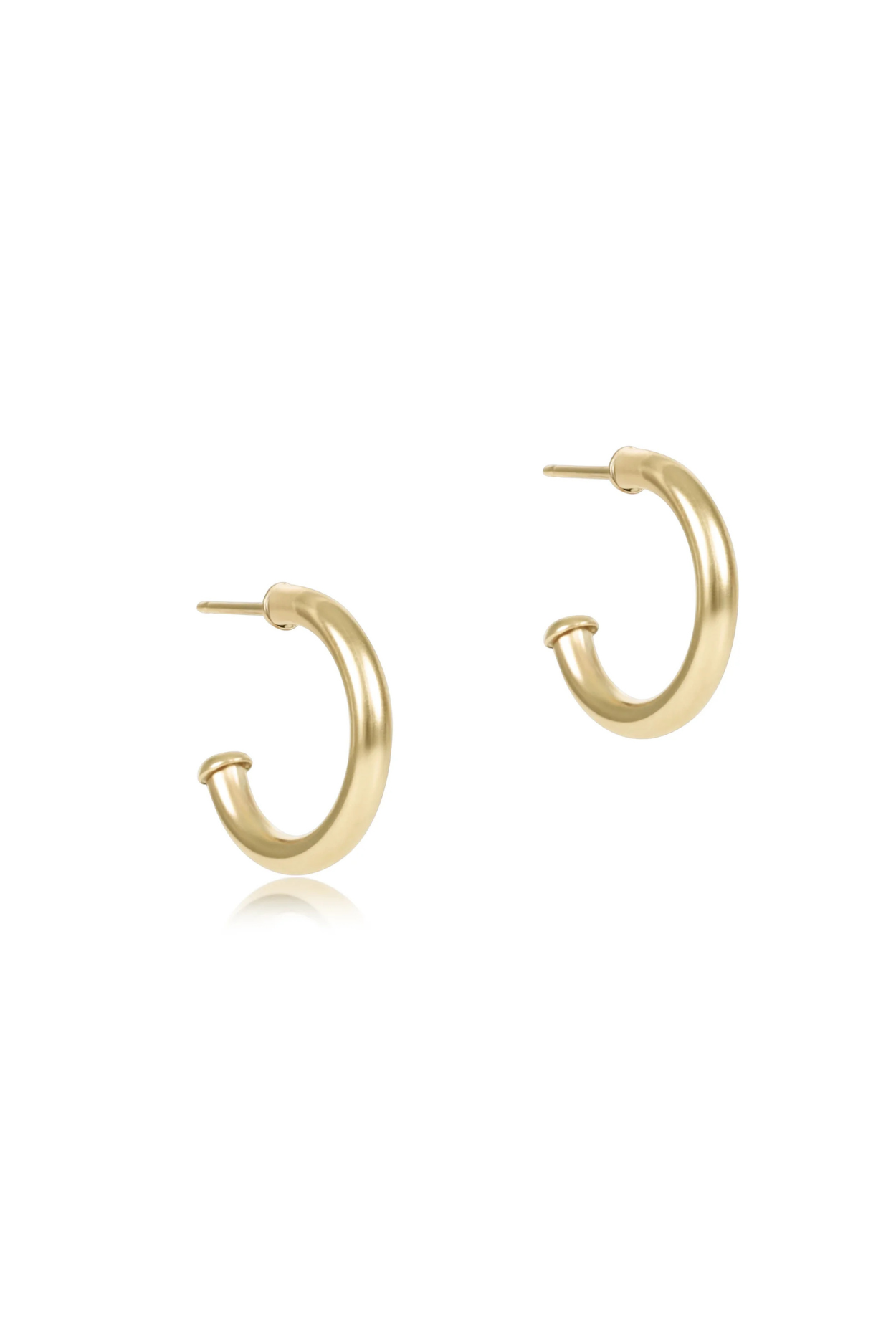 Round Gold 0.5” Post Hoop - 2mm - Smooth