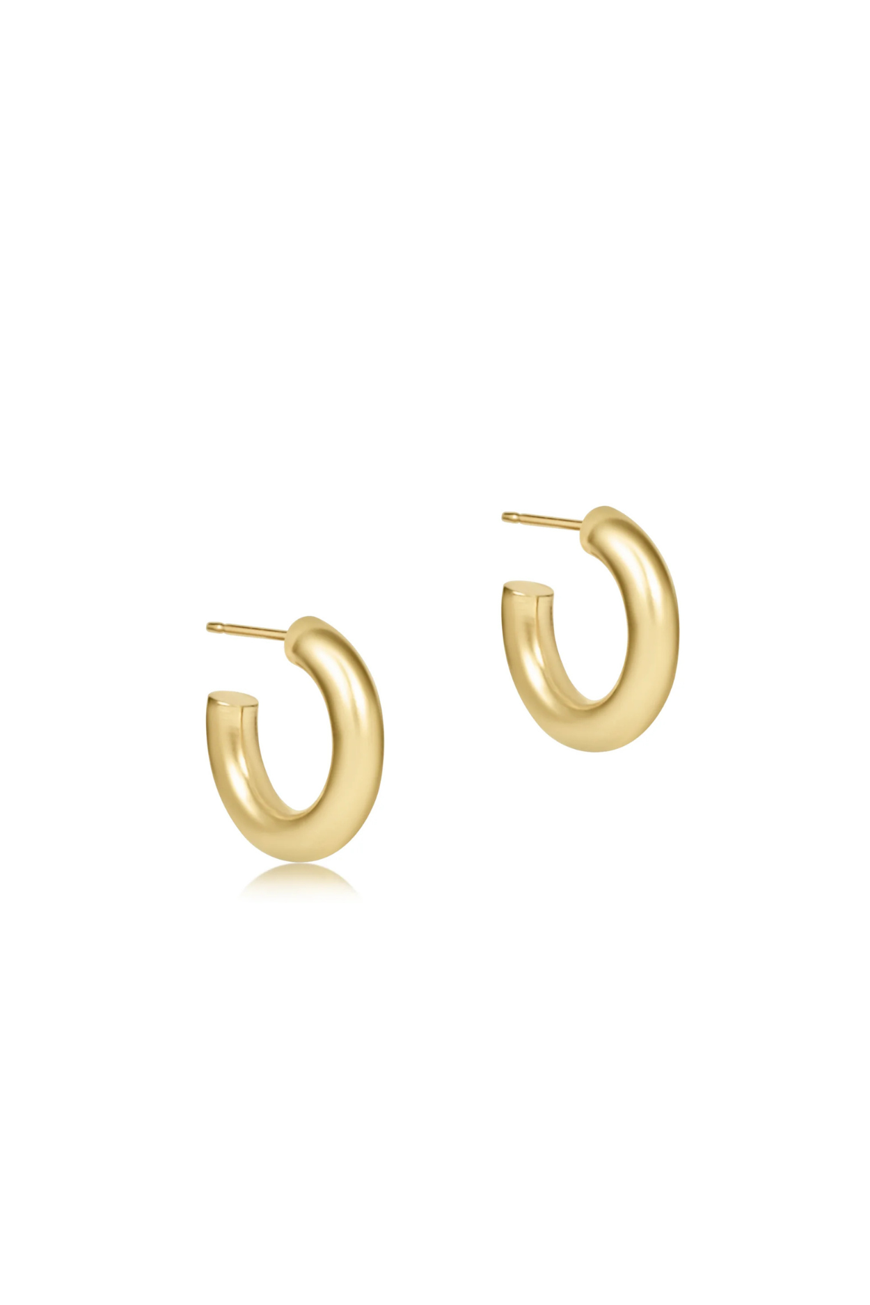 Round Gold 0.5” Post Hoop - 4mm - Smooth