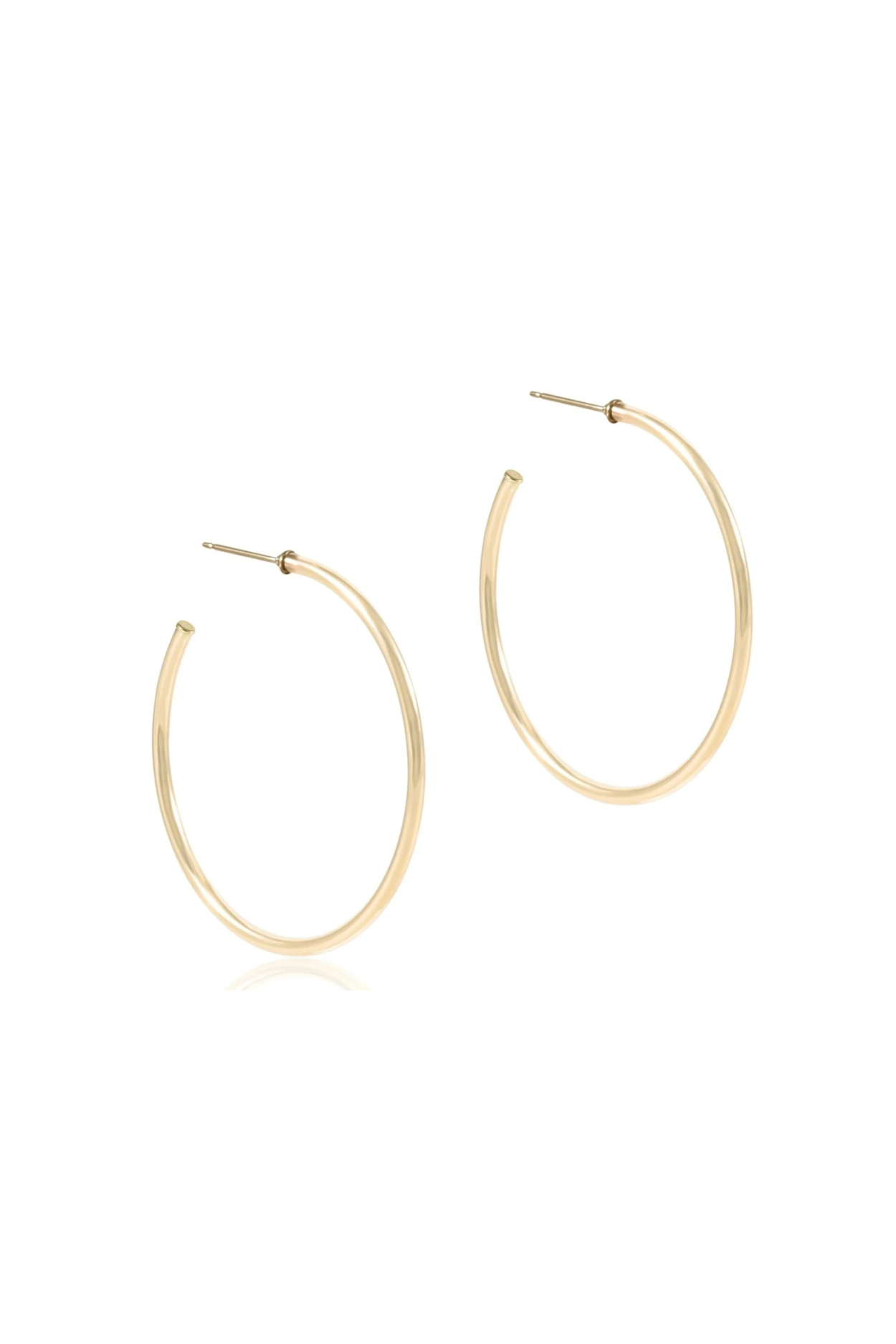 Round Gold 1.75” Post Hoop - 2mm - Smooth