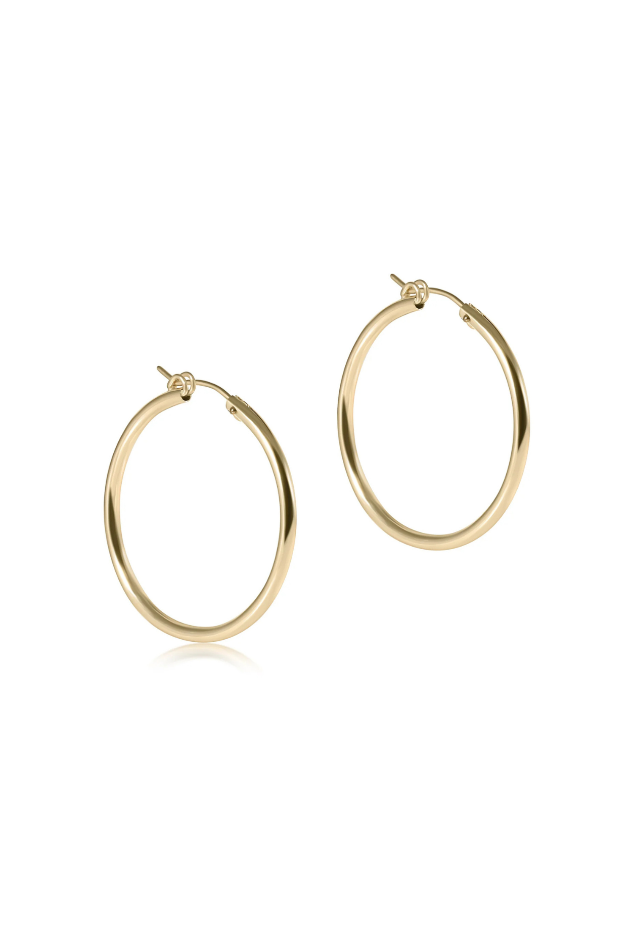 Round Gold 1.5” Post Hoop - 3mm - Smooth