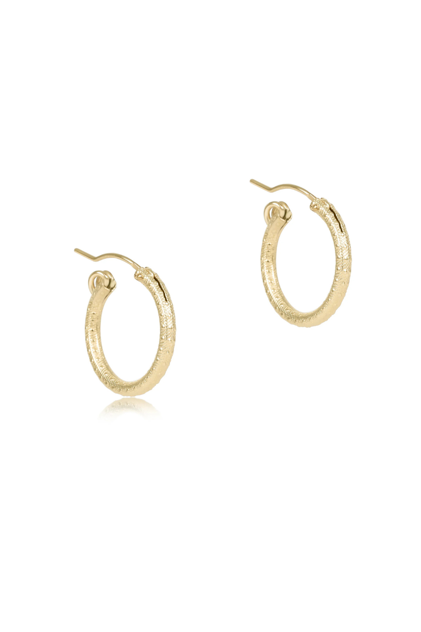 Round Gold 0.5” Hoop - Textured