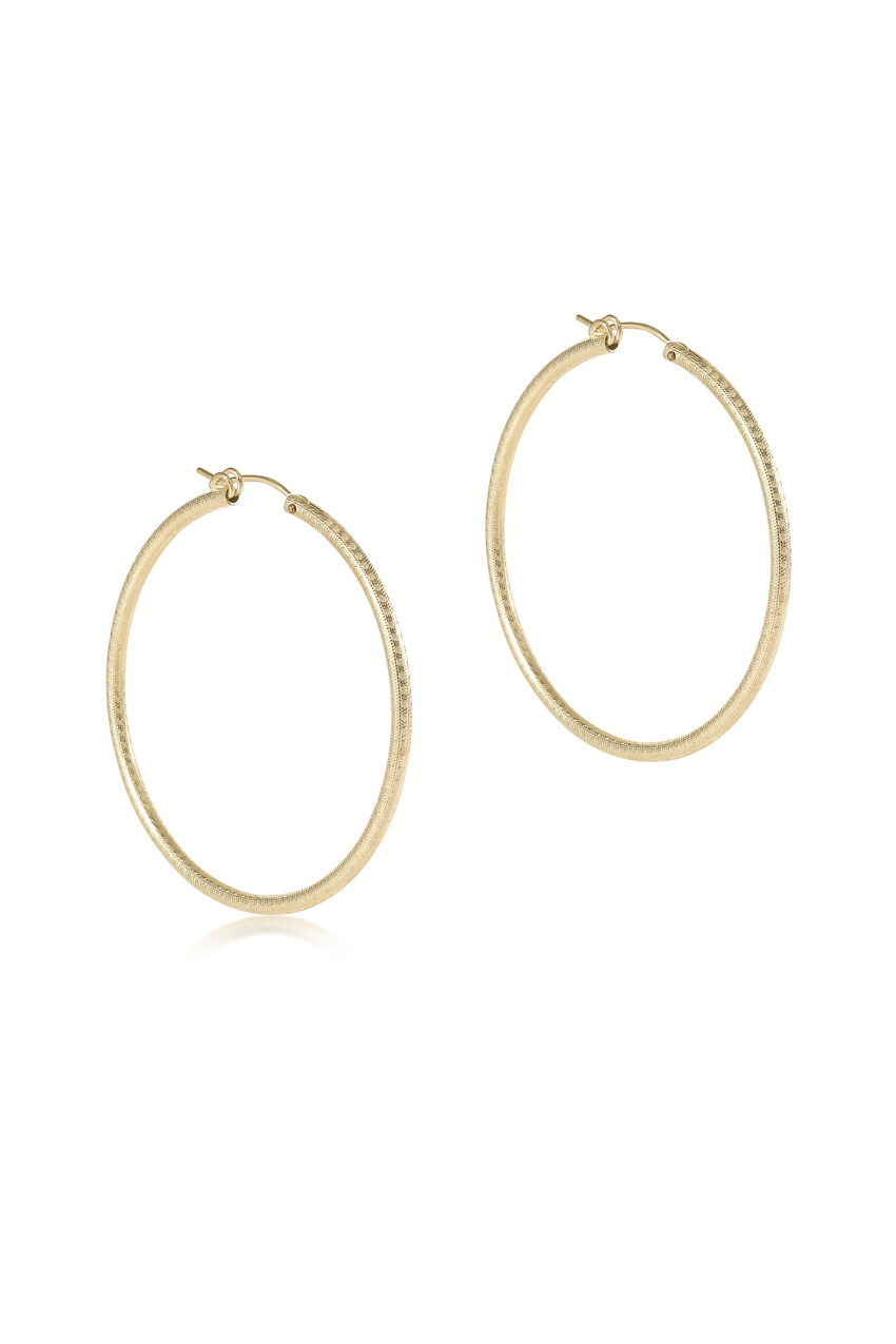 Round Gold 2” Hoop - Textured