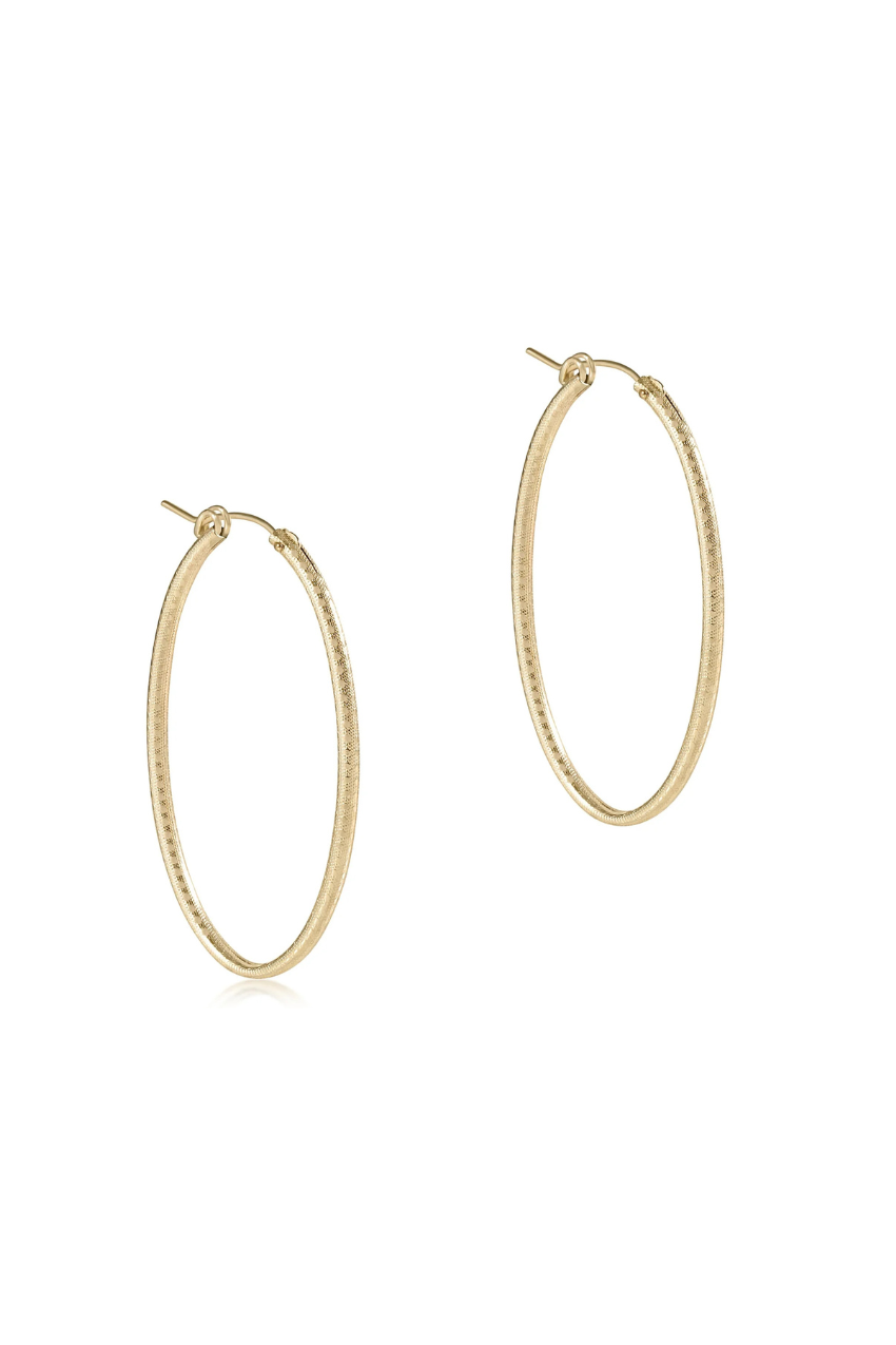 Oval Gold 2” Hoop - Textured