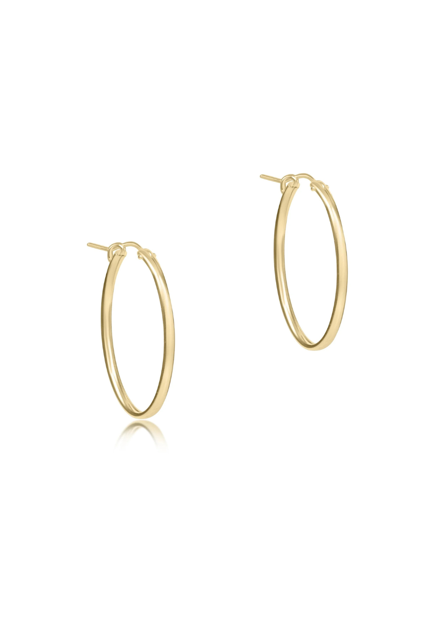 Oval Gold 1” Hoop - Smooth