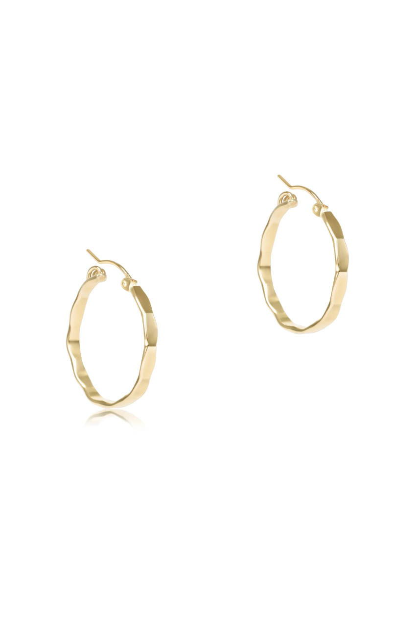 Scalloped Round Gold 1.25” Hoop - Smooth