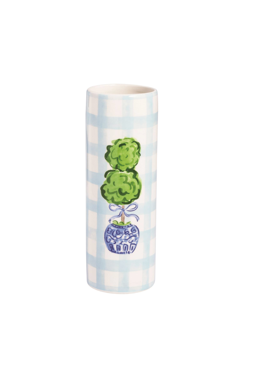 Gingham Stem Vase