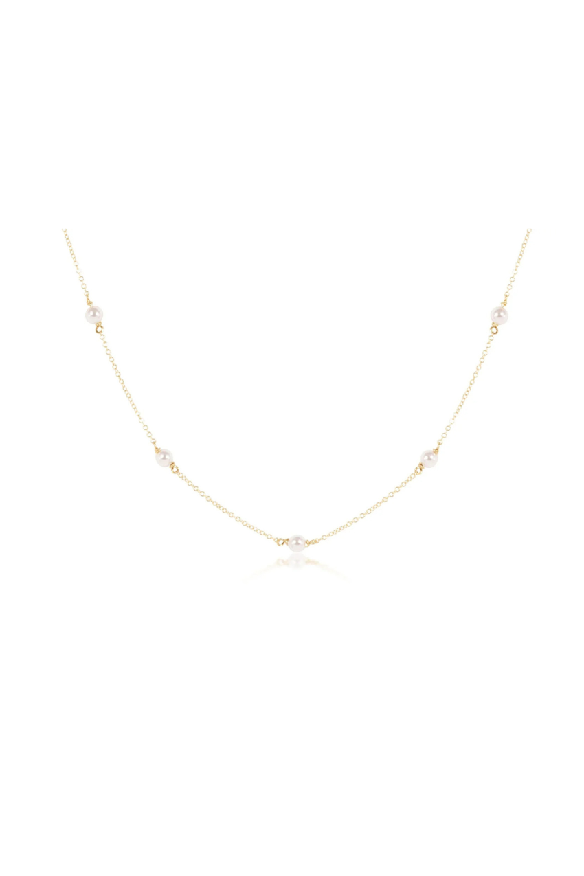 15” Choker Simplicity Chain Gold - Pearl 6mm