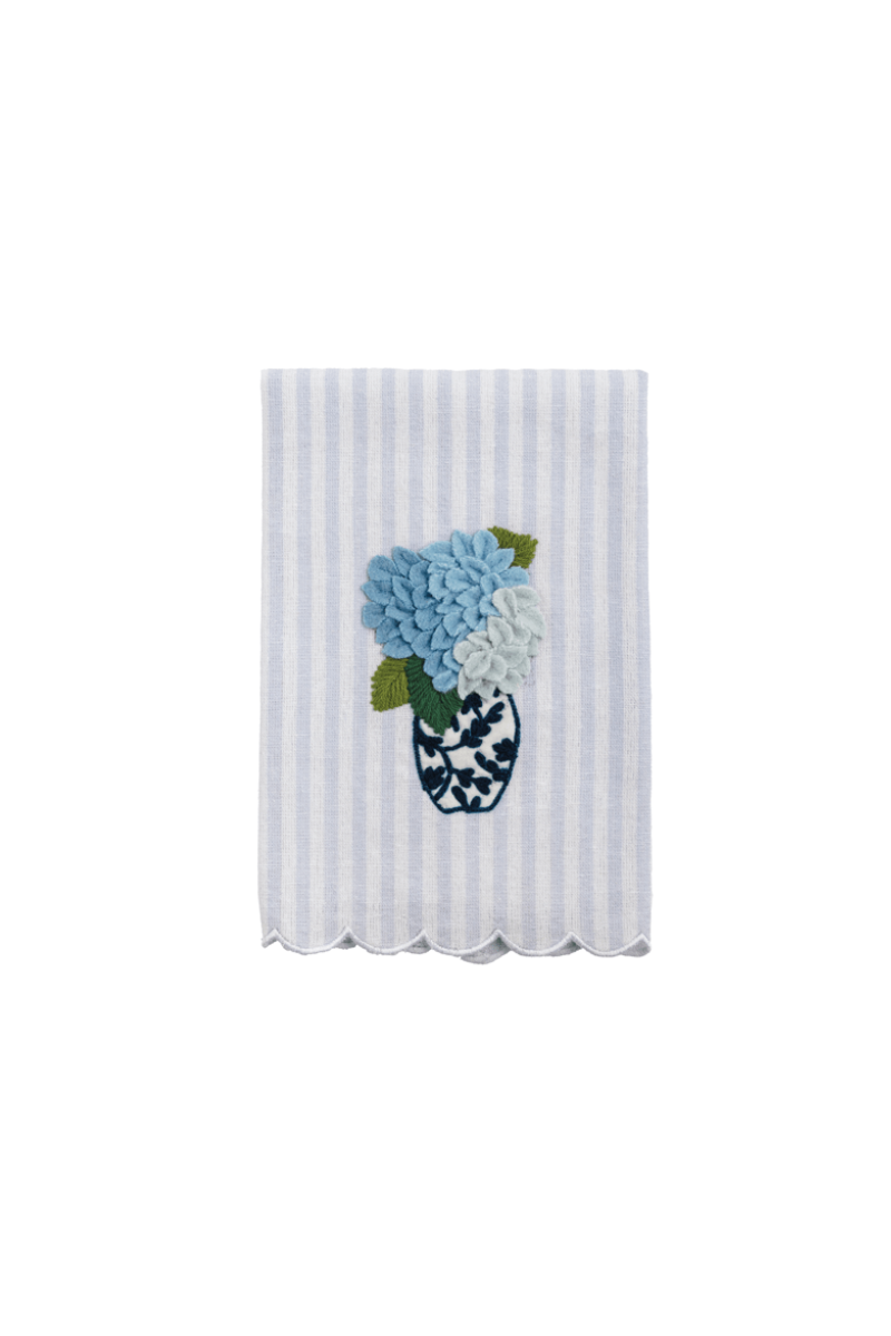 Potted Plant Embroidered Towel