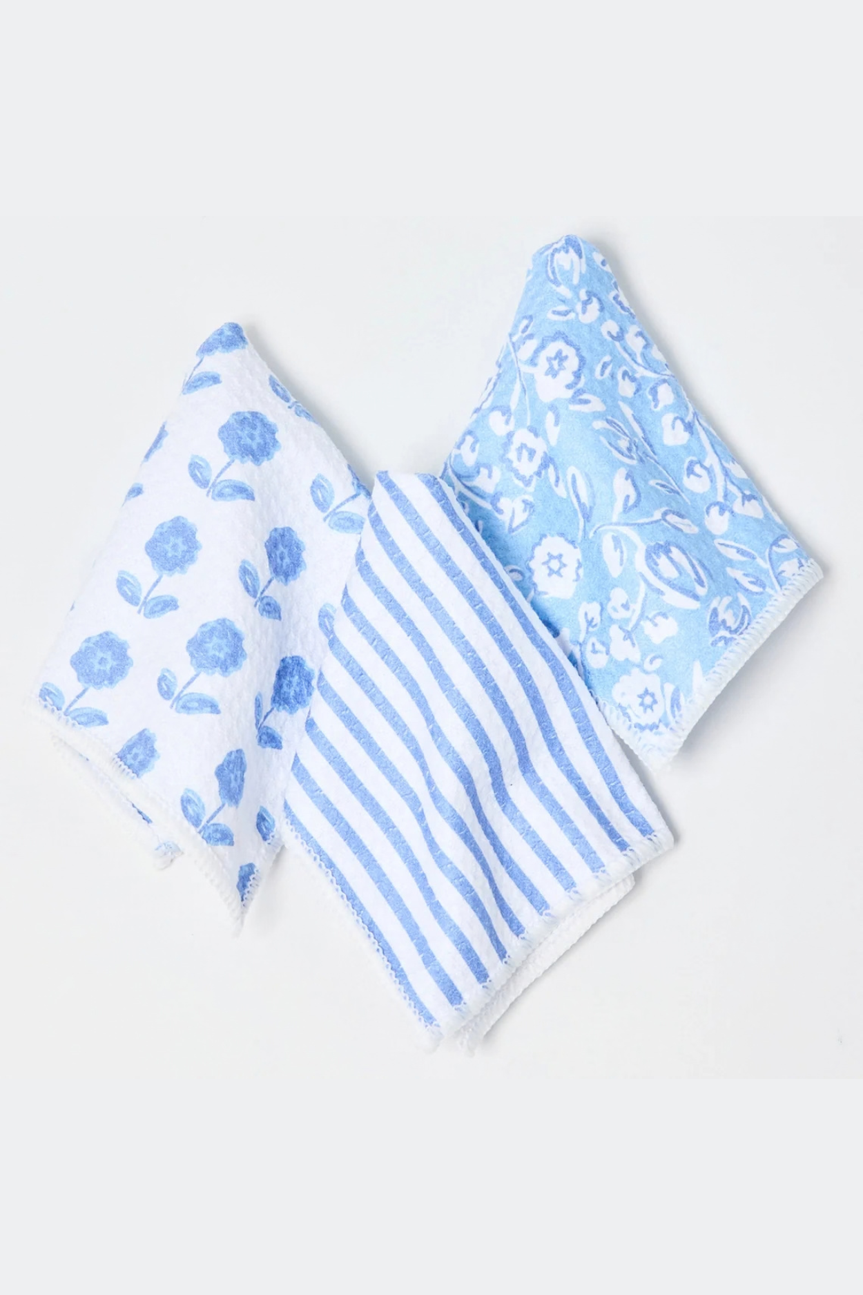 Quick Dry Dish Towel Set Meadow Line Blue
