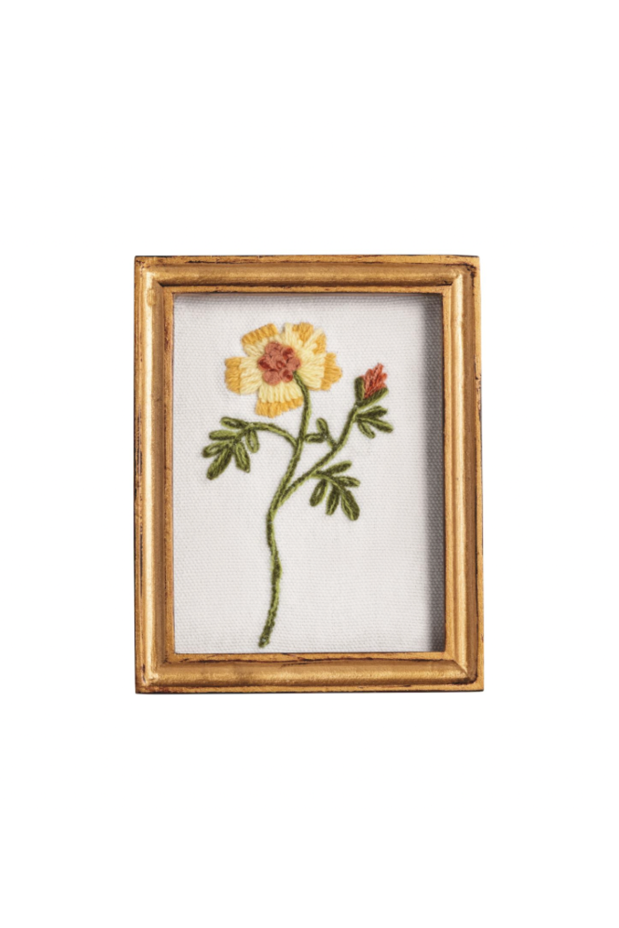 Yellow Framed Floral Embroidery