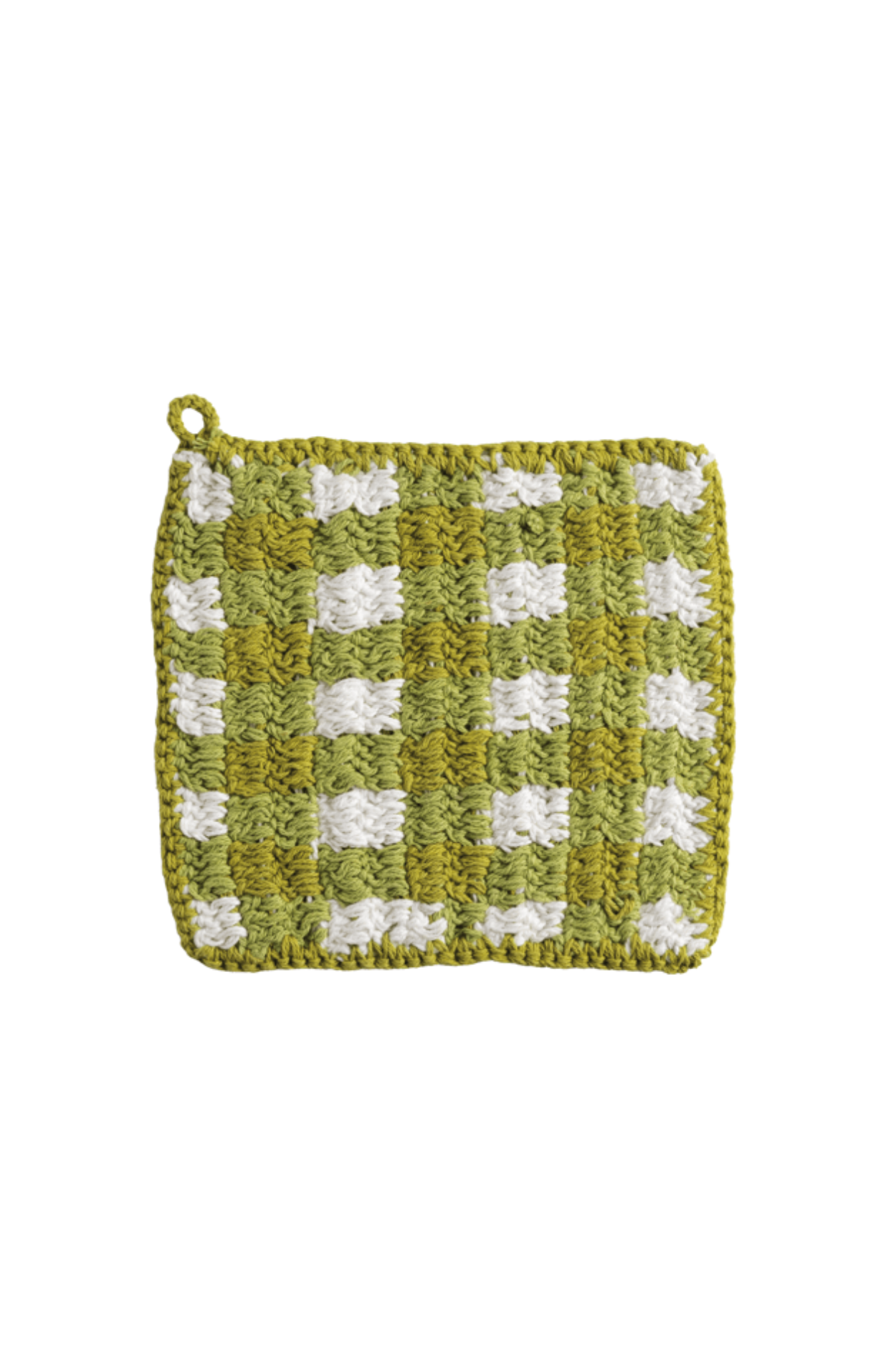 Green Checkered Pot Holder