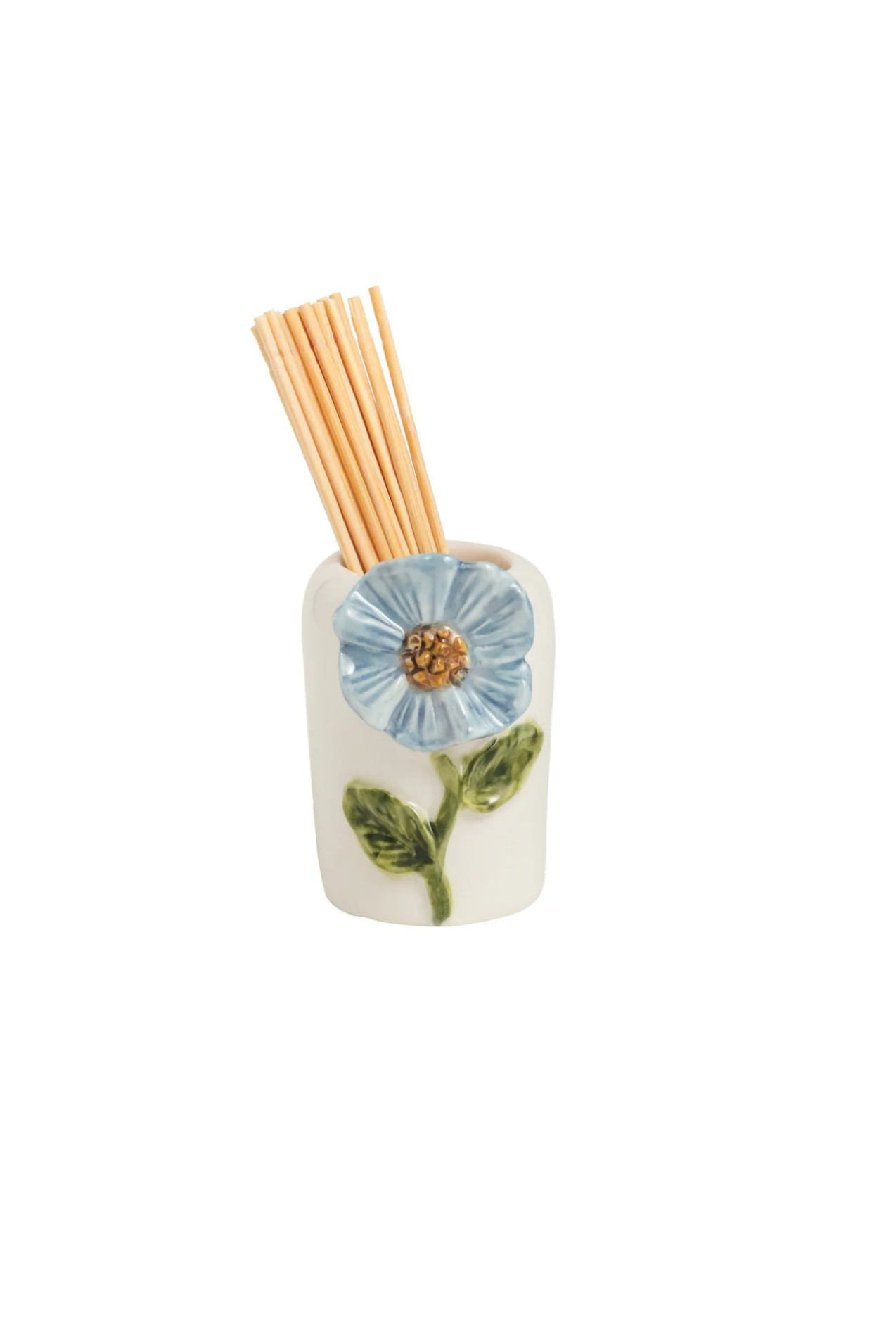 Blue Flower Toothpick Caddy Set