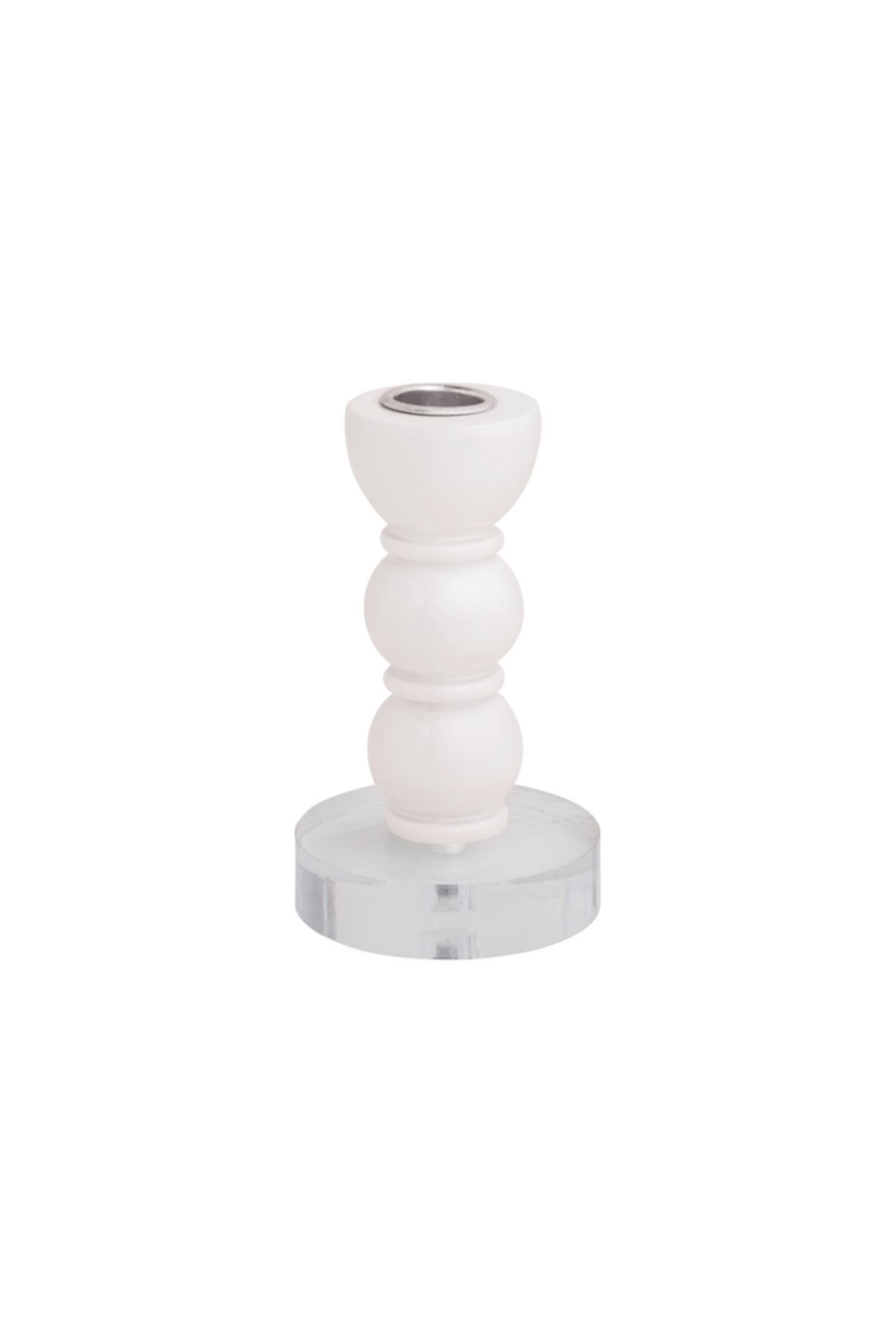 Small White Bauble Taper Holder