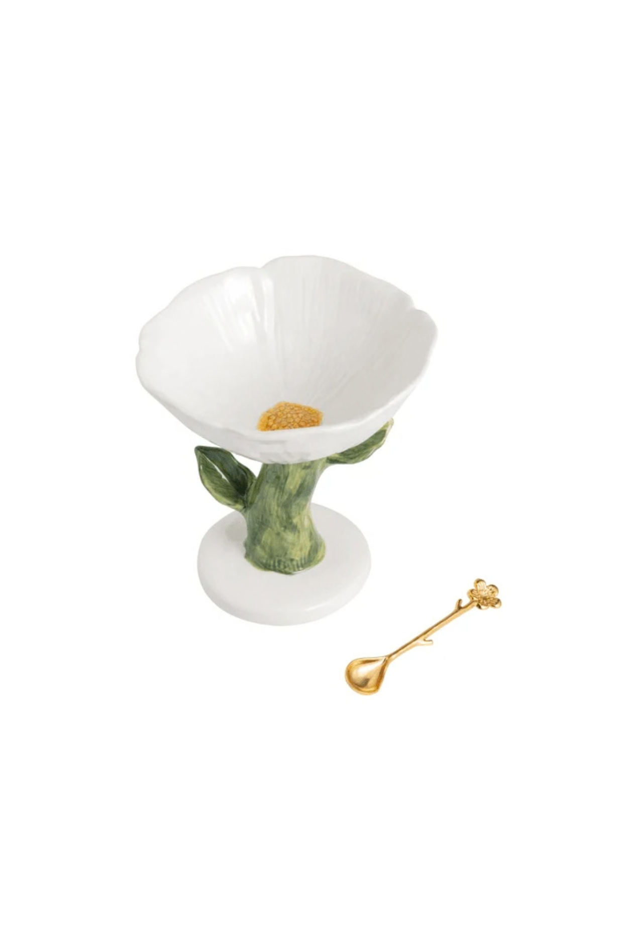 White Flower Pedestal Candy Dish