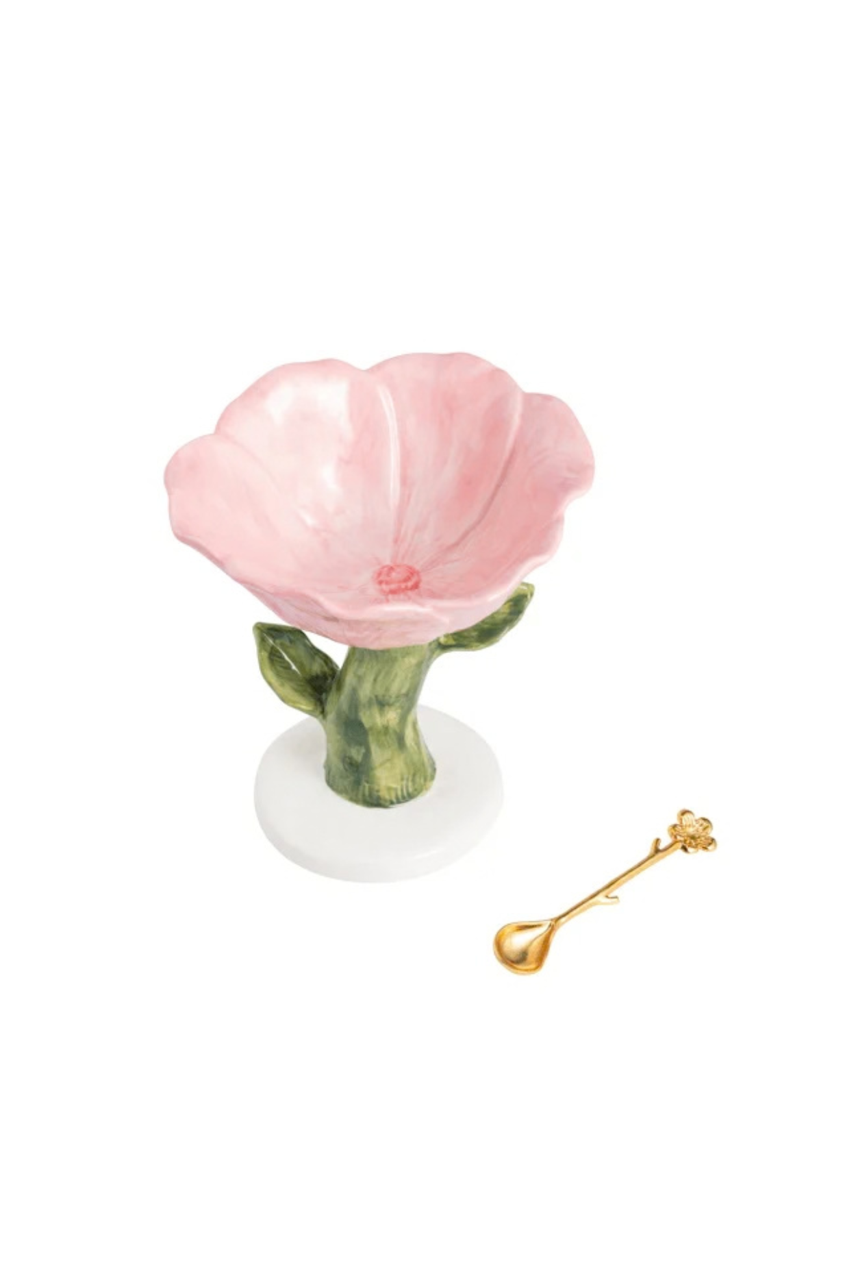 Pink Flower Pedestal Candy Dish