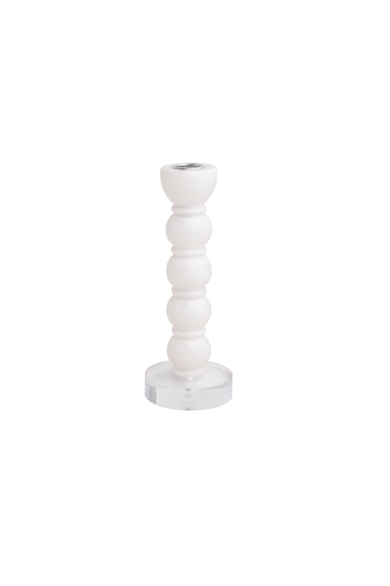 Medium White Bauble Taper Holder