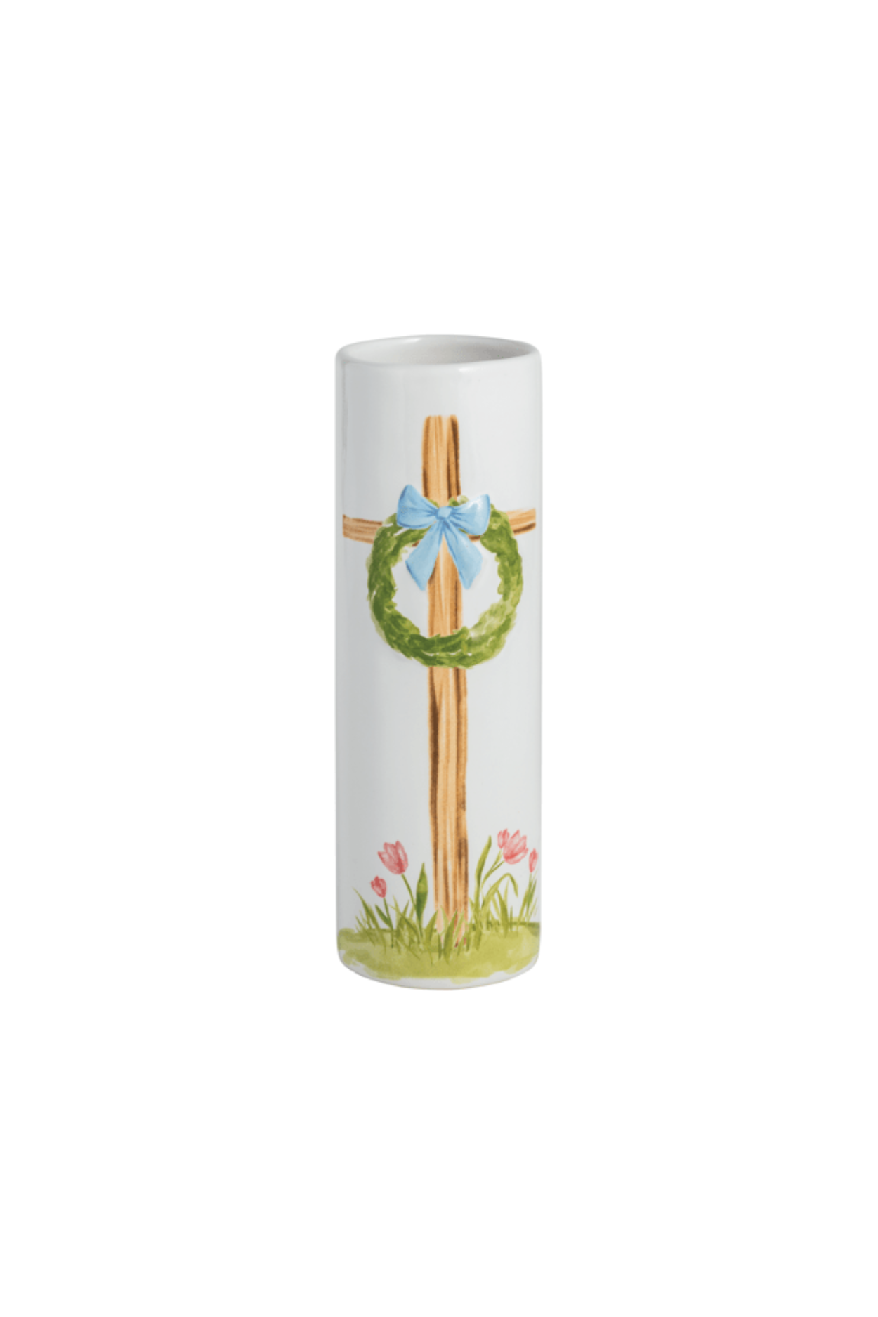 Blue Cross Stem Vase