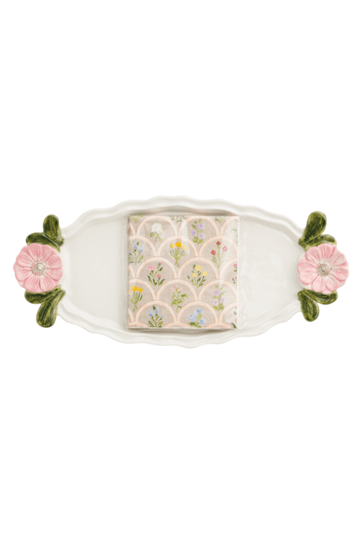 Flower Handle Tray & Napkin Set