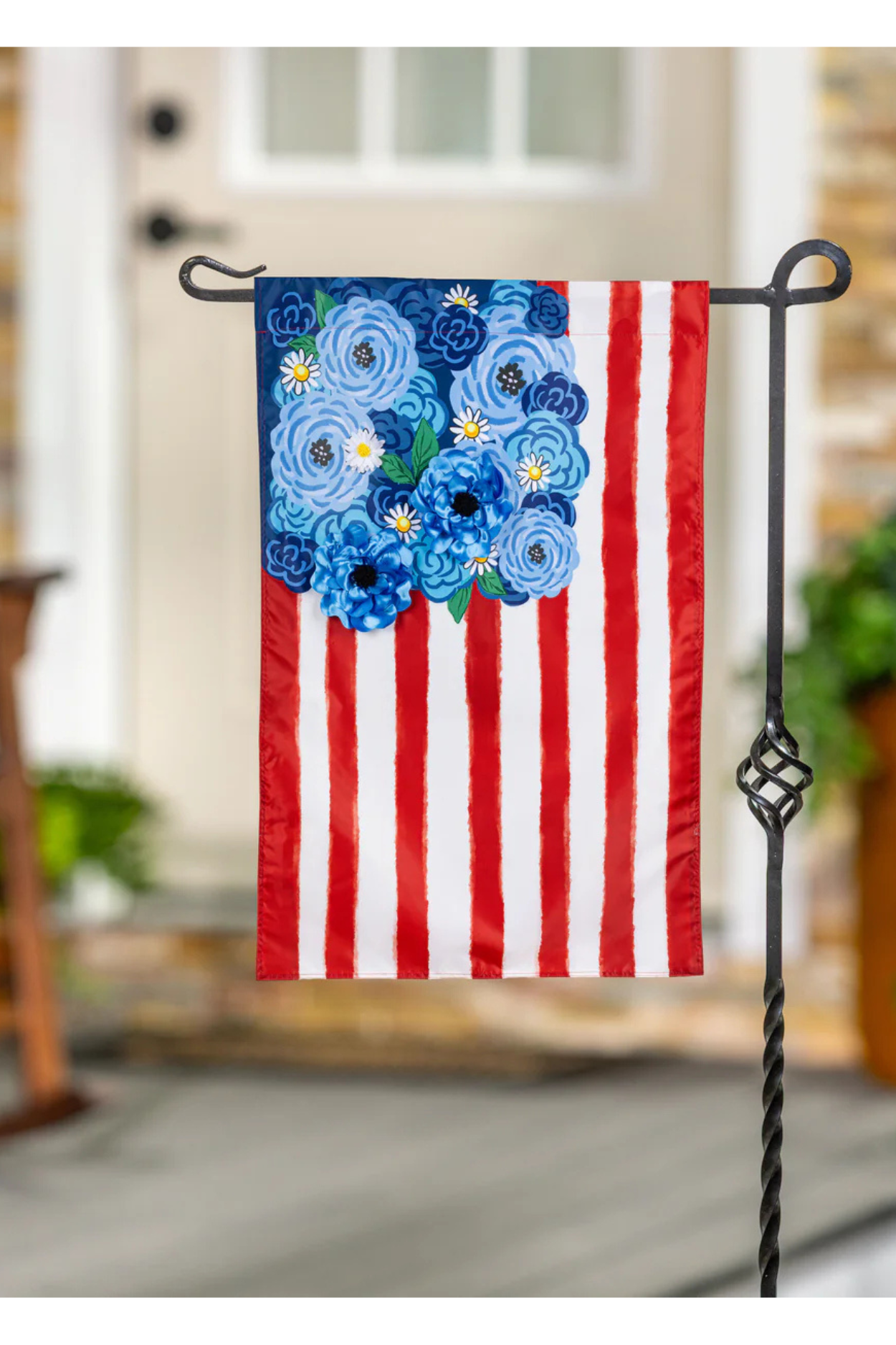 American Classic Floral Flag Applique Garden Flag