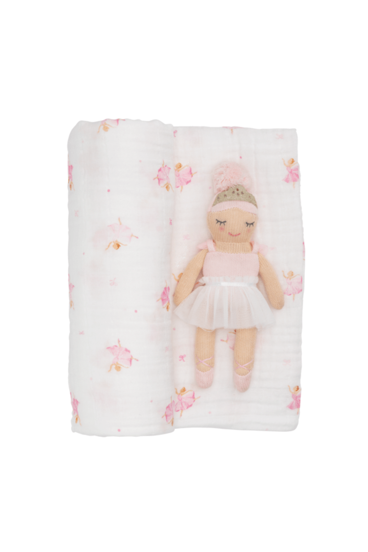 Ballerina Swaddle & Rattle Set