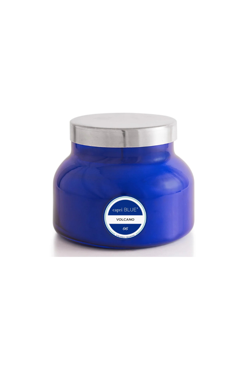 Volcano Signature Blue Jar Candle