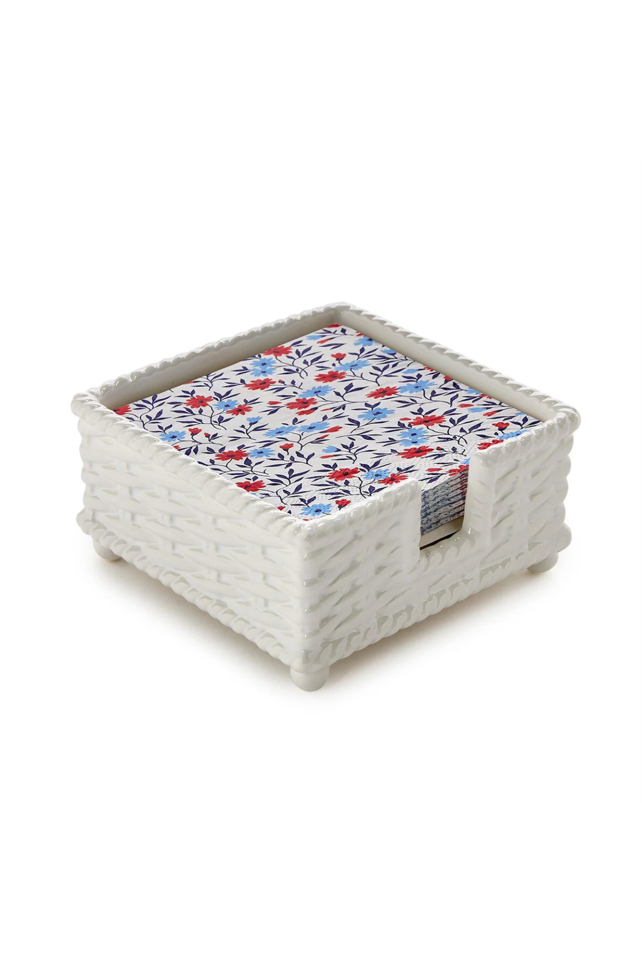 Red, White and Blue Bloom Cocktail Napkin