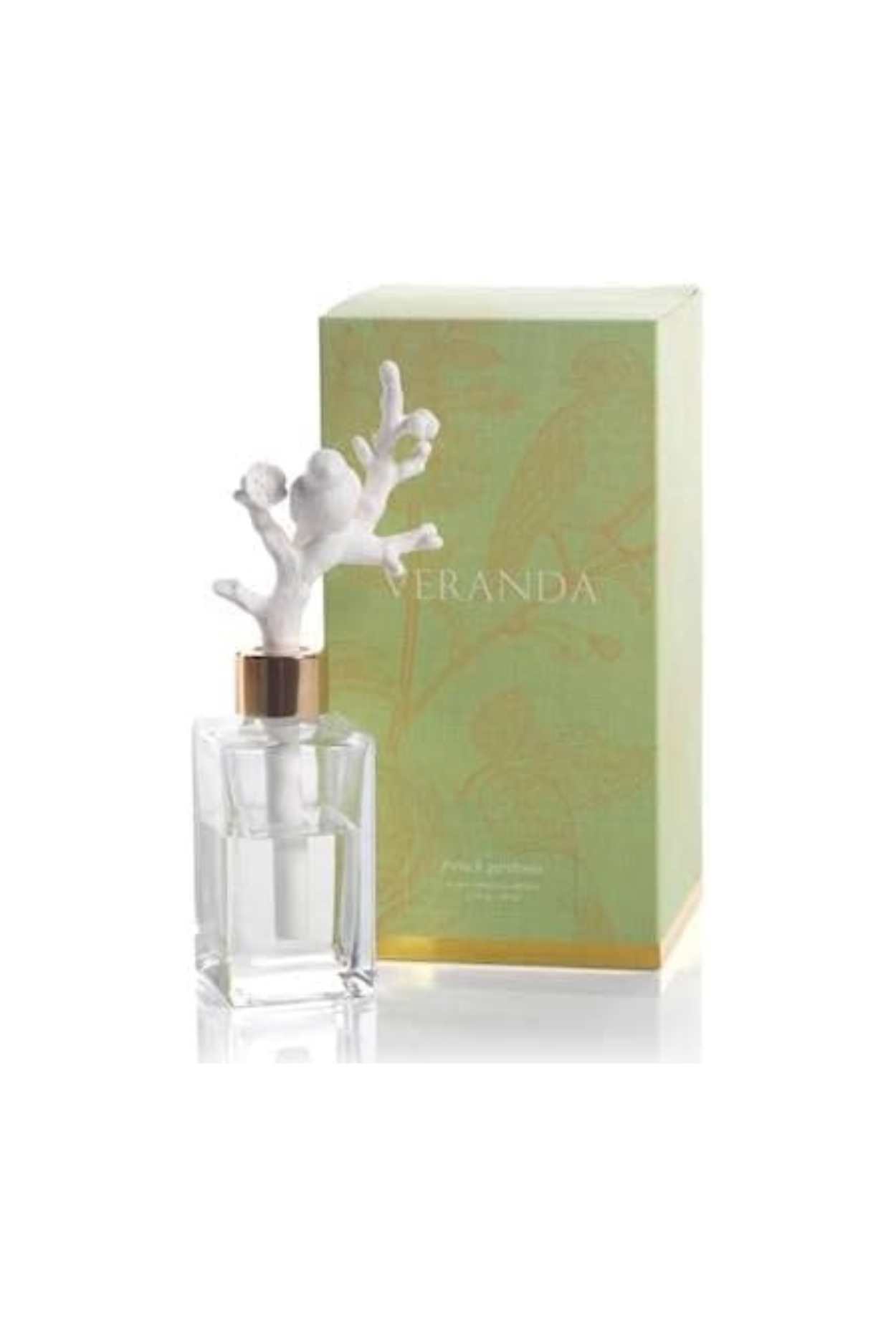 Zodax French Gardenia Birds on a Branch Veranda Porcelain Diffuser